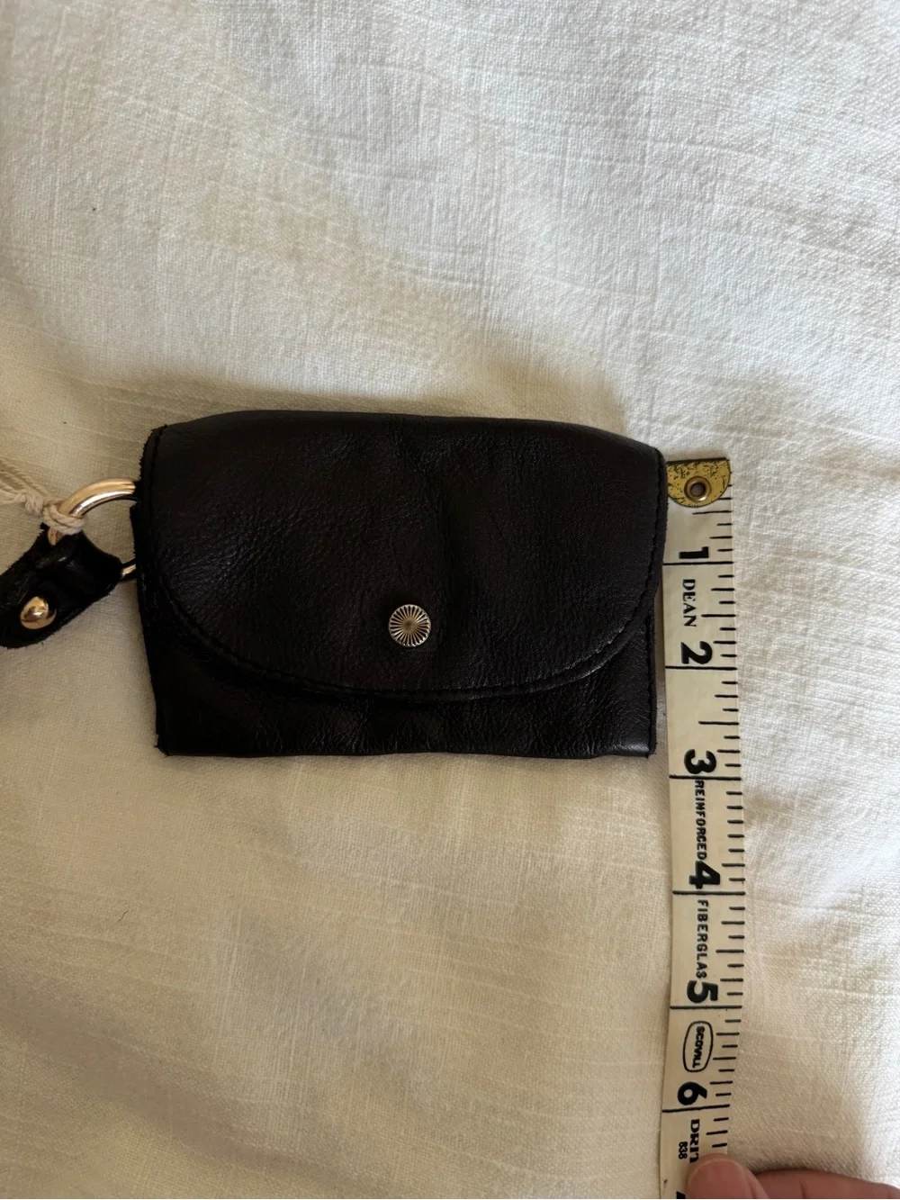 Free People Leather Wristlet Pouch in black NWT